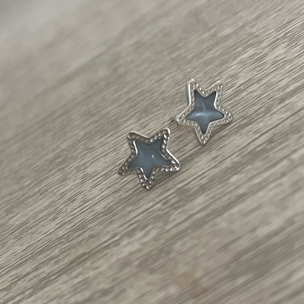 LIKE NEW: Silver star Kendra scott studs with slate stone